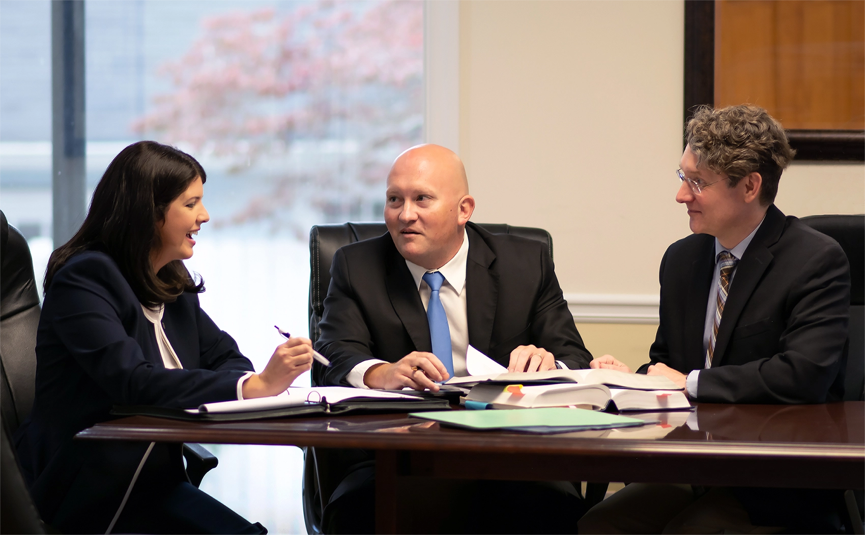 SWS Accident and Injury Lawyers in Carrollton GA - image of the SWS law firm attorneys around a table