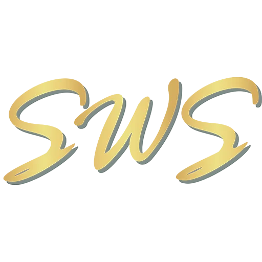 SWS Logo lettering gold top rated Carrollton injury attorneys SWS Law Firm -Image of the SWS law firm logo lettering in gold